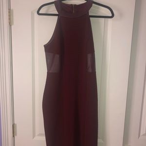 Burgundy body con dress